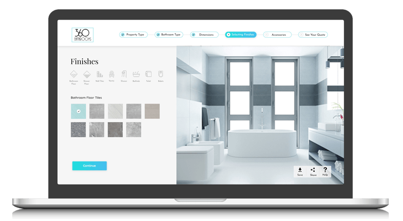 laptop with bathroom on the screen